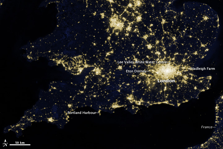 Olympic City: London's Lights Seen from Space